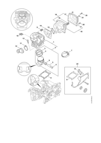 Picture of Cylinder, Muffler MS 462 C-M VW