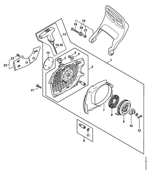Rewind starter M-Tronic Gasoline chain saws (MS) MS 462 C-M VW Stihl