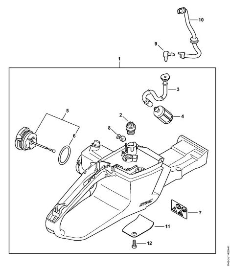 Tank housing (Heating) Gasoline chain saws (MS) MS 462 C-M VW Stihl
