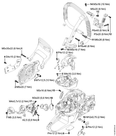 Tightening torques Gasoline chain saws (MS) MS 462 C-M VW Stihl
