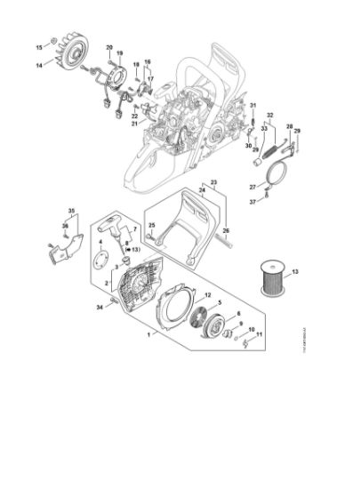 Picture of Ignition system, Fan housing MS 500i-W