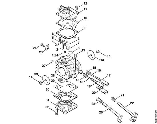 Carburetor WJ-65 Gasoline chain saws (MS) MS 640 Stihl