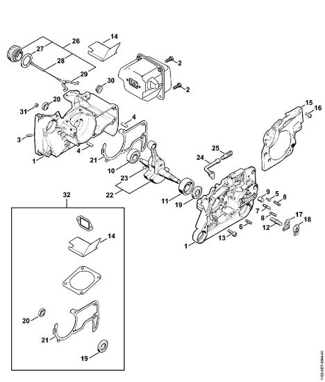 Crankcase Gasoline chain saws (MS) MS 640 Stihl