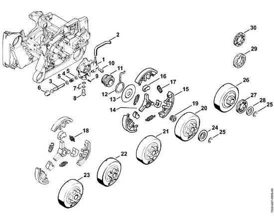 Oil pump, Clutch Gasoline chain saws (MS) MS 640 Stihl