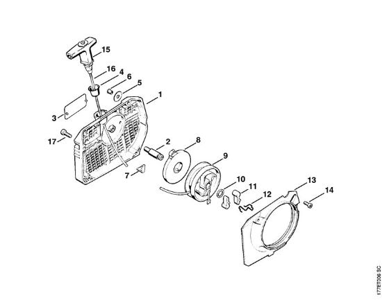 Rewind starter Gasoline chain saws (MS) MS 640 Stihl