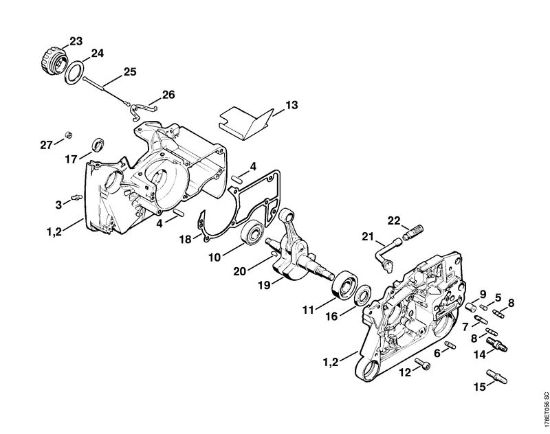 Crankcase Gasoline chain saws (MS) MS 650 Stihl