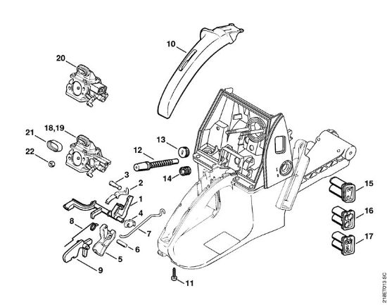 Throttle control Gasoline chain saws (MS) MS 650 Stihl