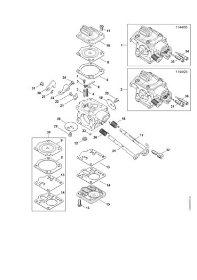 Picture of Carburetor 1144/05, 1144/25 MS 651-R
