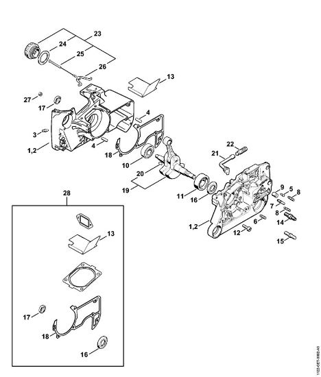 Crankcase Gasoline chain saws (MS) MS 660 Stihl