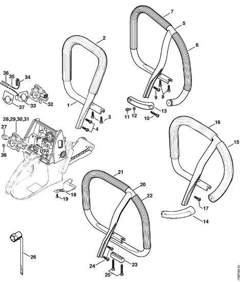 Handlebar Gasoline chain saws (MS) MS 660 Stihl