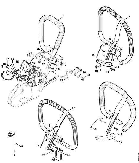 Handlebar (Heating) Gasoline chain saws (MS) MS 660-W Stihl