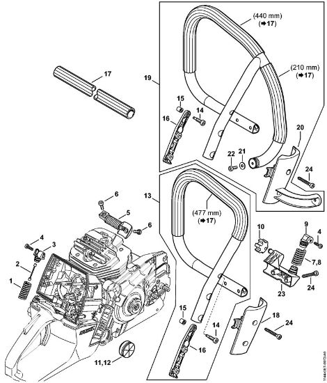 AV system, Handlebar Gasoline chain saws (MS) MS 661 C-M Stihl