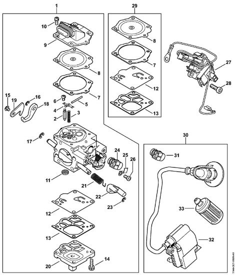 Carburetor WJ-143 Gasoline chain saws (MS) MS 661 C-M Stihl