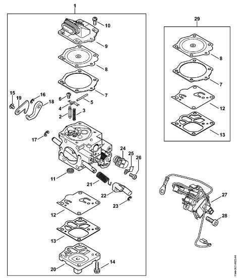 Carburetor WJ-140 Gasoline chain saws (MS) MS 661 C-M W Stihl