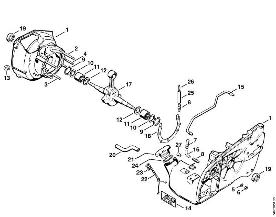 Crankcase Gasoline chain saws (MS) MS 720 Stihl