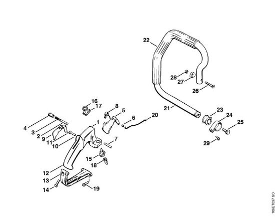 Handle, Handlebar Gasoline chain saws (MS) MS 720 Stihl
