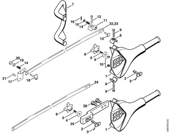 Helper's handle, Chain scabbard Gasoline chain saws (MS) MS 720 Stihl