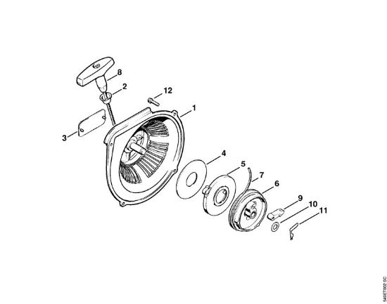 Rewind starter Gasoline chain saws (MS) MS 720 Stihl