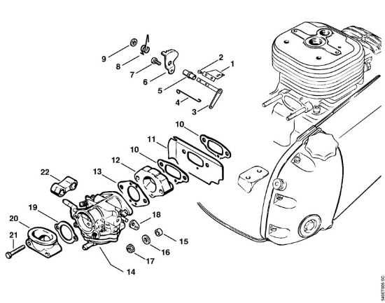 Speed governor, Carburetor Gasoline chain saws (MS) MS 720 Stihl
