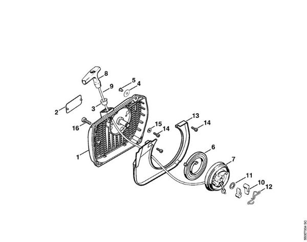 Rewind starter Gasoline chain saws (MS) MS 780 Stihl