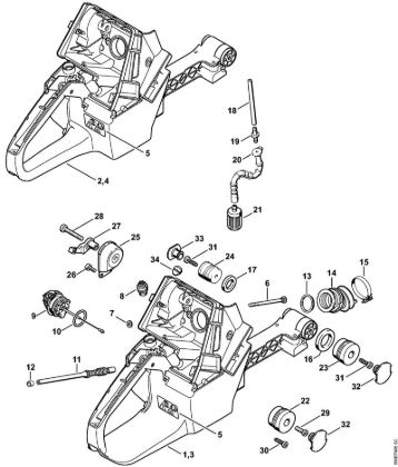 Tank housing, AV-System Gasoline chain saws (MS) MS 780 Stihl