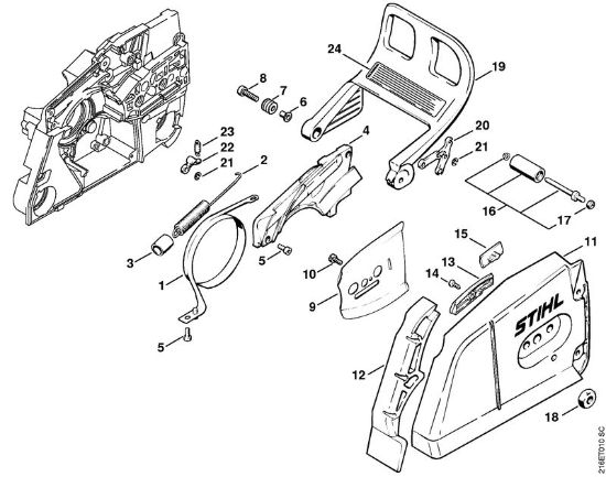 Chain brake Gasoline chain saws (MS) MS 780-R Stihl