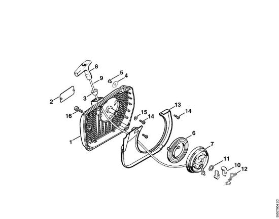 Rewind starter Gasoline chain saws (MS) MS 780-R Stihl