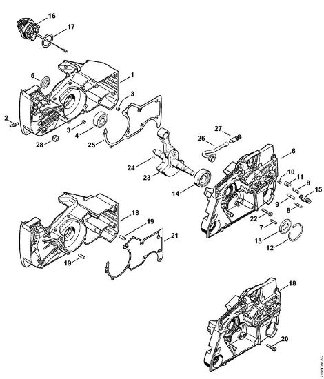 Crankcase Gasoline chain saws (MS) MS 880-R Stihl