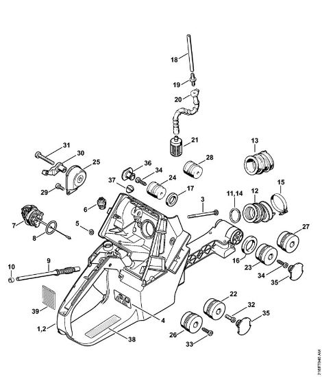 Tank housing, AV-System Gasoline chain saws (MS) MS 880-R Stihl