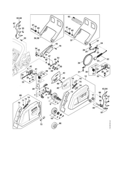 Picture of Clutch, Oil pump, Chain brake MS 881