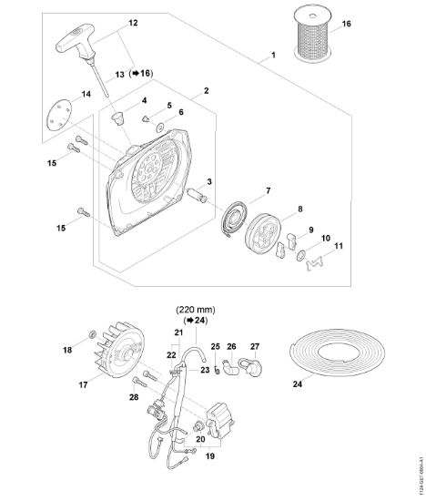 Picture of Rewind starter, Ignition system MS 881