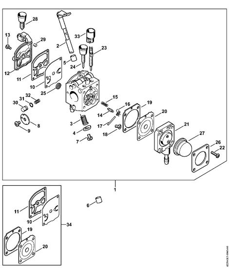 Carburetor C1Q-S112 Blowers (BG, BR) BG 45 Stihl