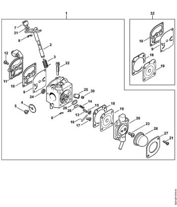 Carburetor C1Q-S48 BG 45 (04.2001) Blowers (BG, BR) BG 45 Stihl