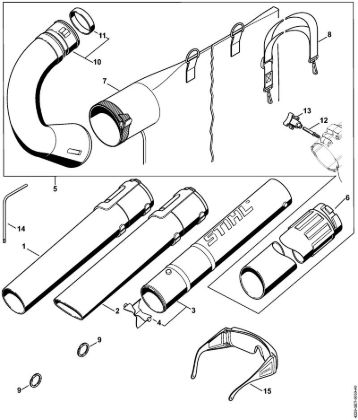 Nozzle, Vacuum attachment Blowers (BG, BR) BG 45 Stihl