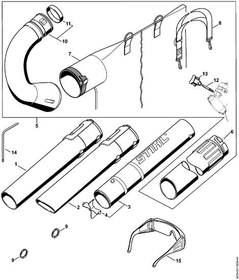Nozzle, Vacuum attachment Blowers (BG, BR) BG 45 Stihl