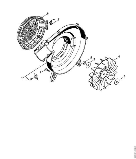 Fan housing outer, Fan wheel Blowers (BG, BR) BG 55 C Z KAT Stihl
