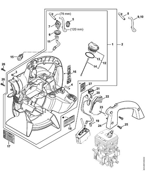 Fan housing, inside Blowers (BG, BR) BG 56-D Stihl