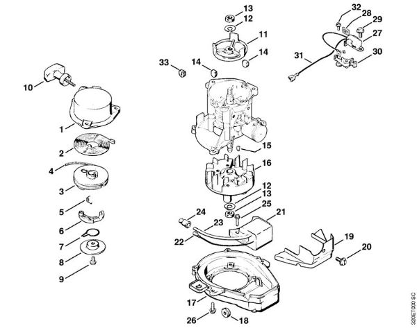 Rewind starter, Ignition system Blowers (BG, BR) BG 60 Stihl
