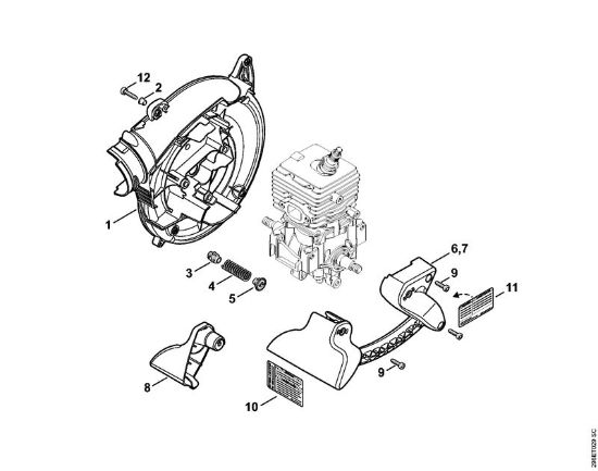 Fan housing inside BG 66 C Blowers (BG, BR) BG 66 C-E D Stihl