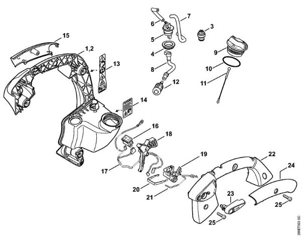 Handle frame BG 66 C Blowers (BG, BR) BG 66 C-E D Stihl