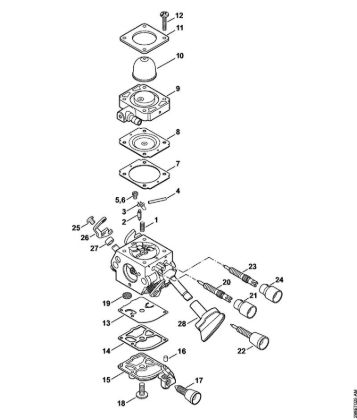 Carburetor C1M-S205, C1M-S144 Blowers (BG, BR) BG 66-D Stihl