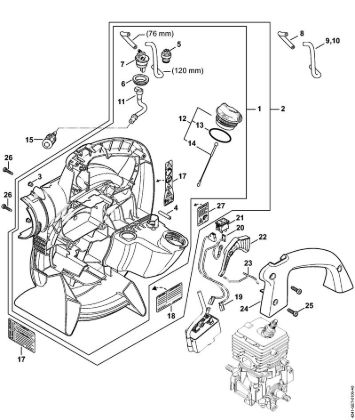 Fan housing inside BG 66 Blowers (BG, BR) BG 66-D Stihl