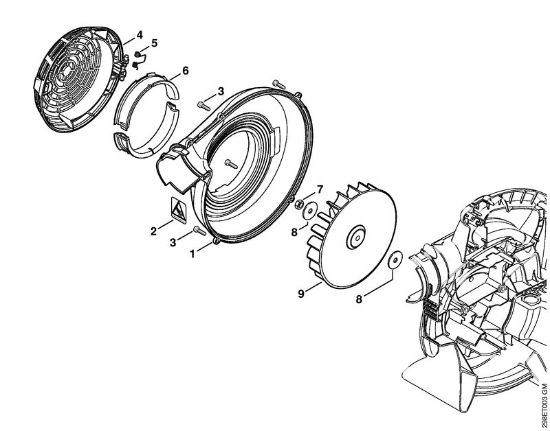 Fan housing outer, Fan wheel Blowers (BG, BR) BG 66-D Stihl