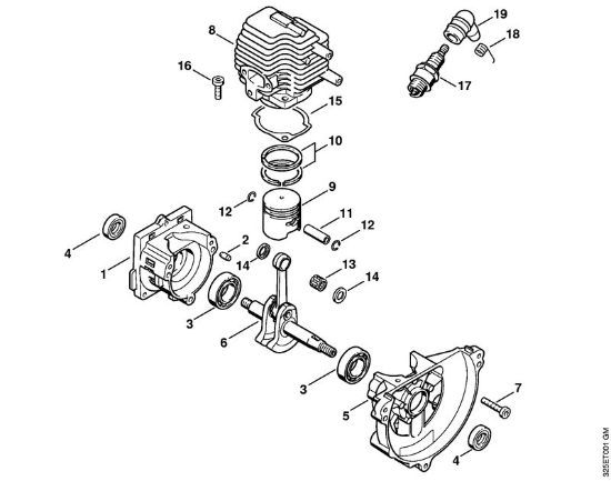 Crankcase, Cylinder Blowers (BG, BR) BG 72 Stihl