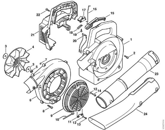 Fan housing Blowers (BG, BR) BG 72 Stihl