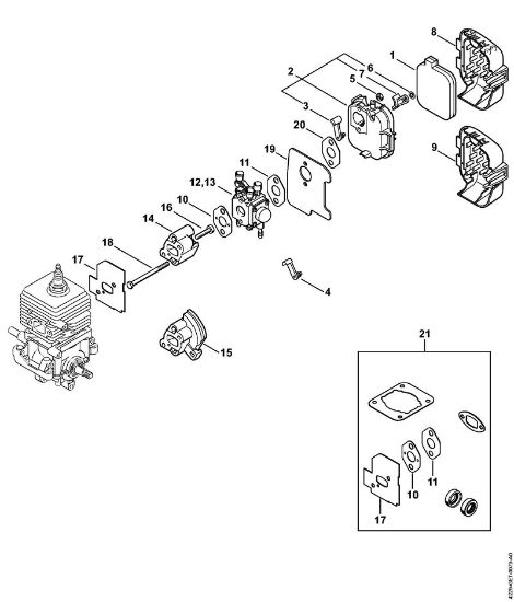 Carburetor, Air filter BG 85-DZ Blowers (BG, BR) BG 85-DZ Stihl