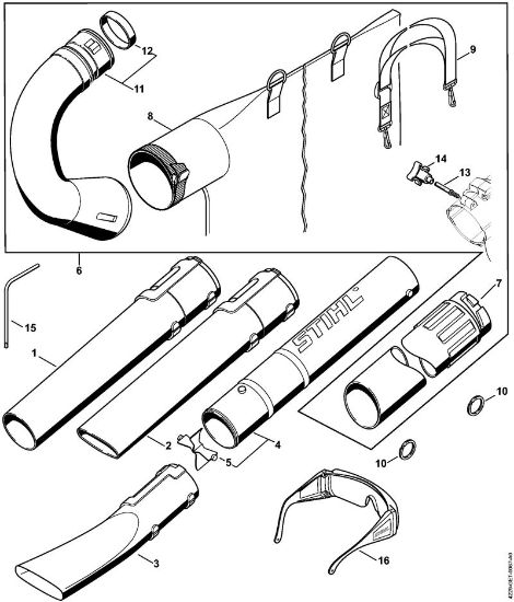 Nozzle, Vacuum attachment Blowers (BG, BR) BG 85-DZ Stihl