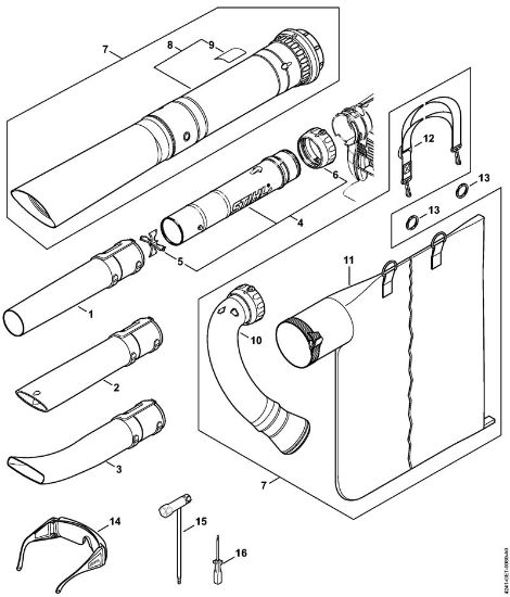 Nozzle, Vacuum attachment Blowers (BG, BR) BG 86 Stihl