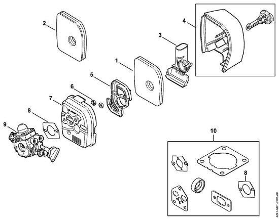 Air filter (12.2012) BG 86, BG 86 C-E, BG 86 C-E Z, BG 86-Z Blowers (BG, BR) BG 86 C-E Stihl