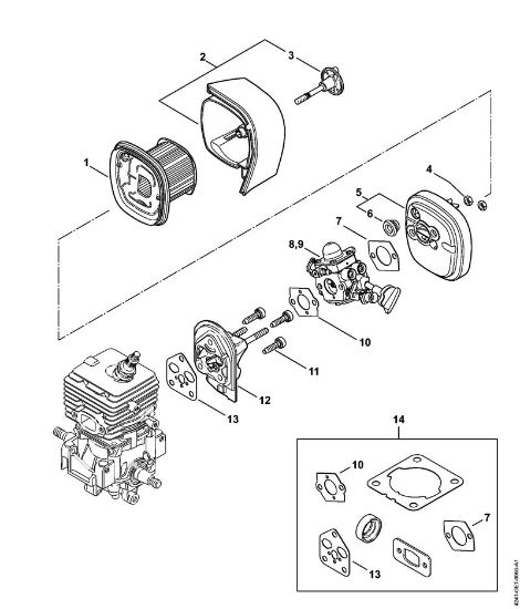 Air filter, Spacer flange BG 86, BG 86 C-E, BG 86 C-E Z, BG 86-Z Blowers (BG, BR) BG 86 C-E Stihl
